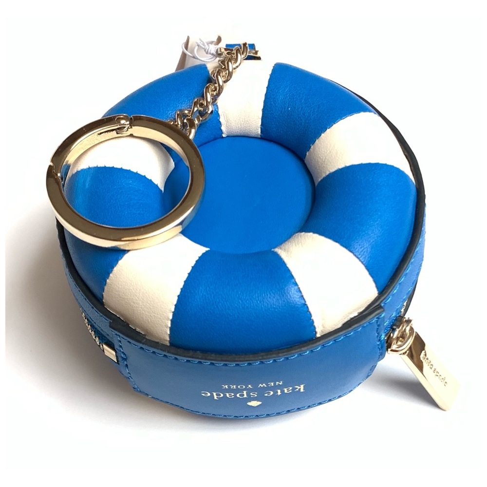 NWT Kate Spade♠️POOL FLOAT Smooth Leather Coin Purse/Small Wallet With Keychain - Picture 6 of 7